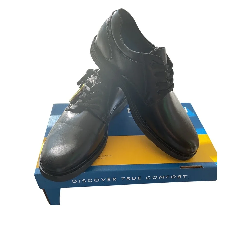 Nunn‎ Bush Wade Work PT OX Mens Black Slip Resistant Memory Foam Shoes 8M